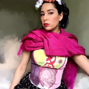 Hand painted corset style top. Halloween costume